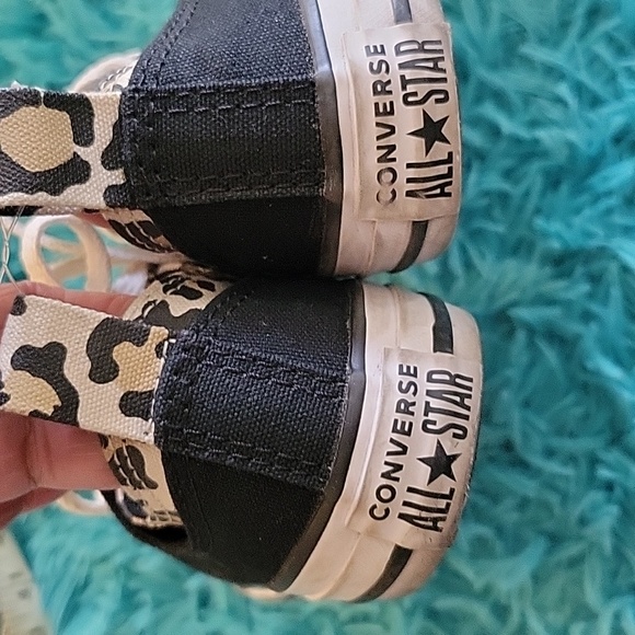Converse black cheetah/leopard print size EUR32/Juniors 1 - Picture 4 of 7